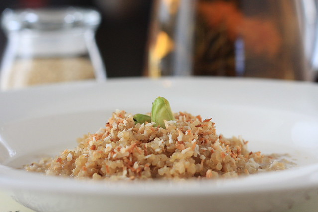 Breakfast Quinoa with Toasted Coconut and Pistachios