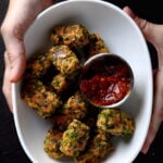 A bowl of broccoli tots.
