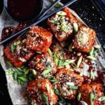 Deep-fried tofu cubes with gochujang glaze.