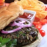 Black Lentil, Pistachio and Shiitake Mushroom Burger