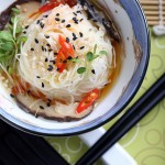Maifun Noodles in a Toasted Sesame-Ginger Broth