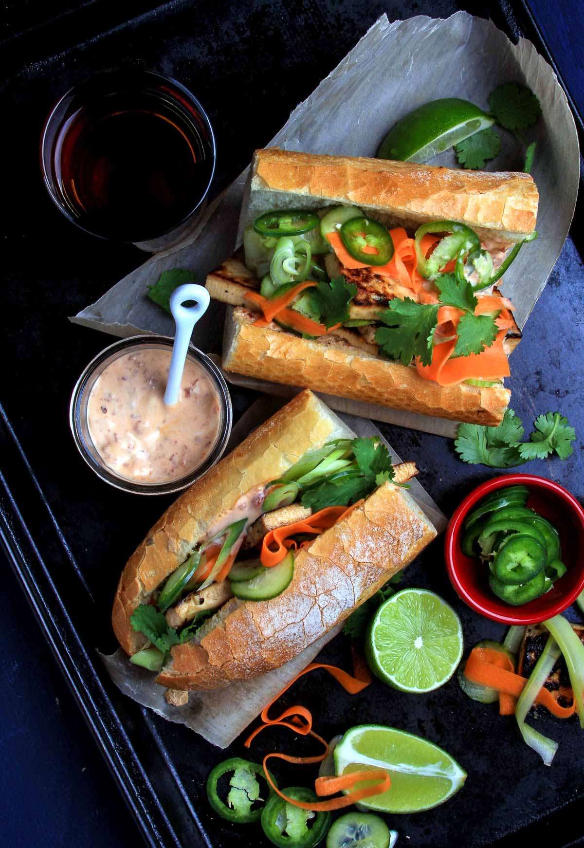 A vegan Vietnamese banh mi.