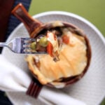 A close-up shot of vegan pot pie.