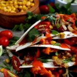 Vegan quesadillas with gochujang queso.