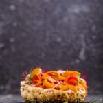 Vegan smoked salmon on a bagel.